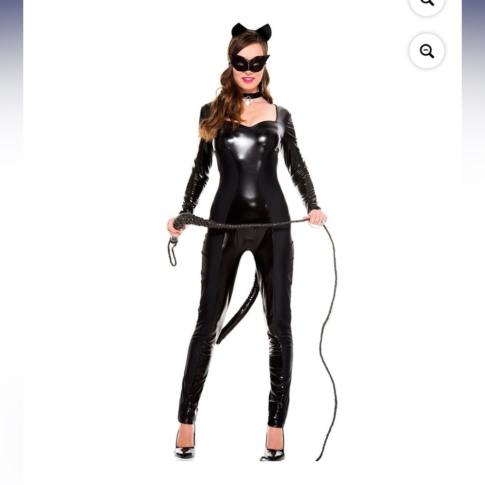 Music Legs Shiny Black Cat Costume